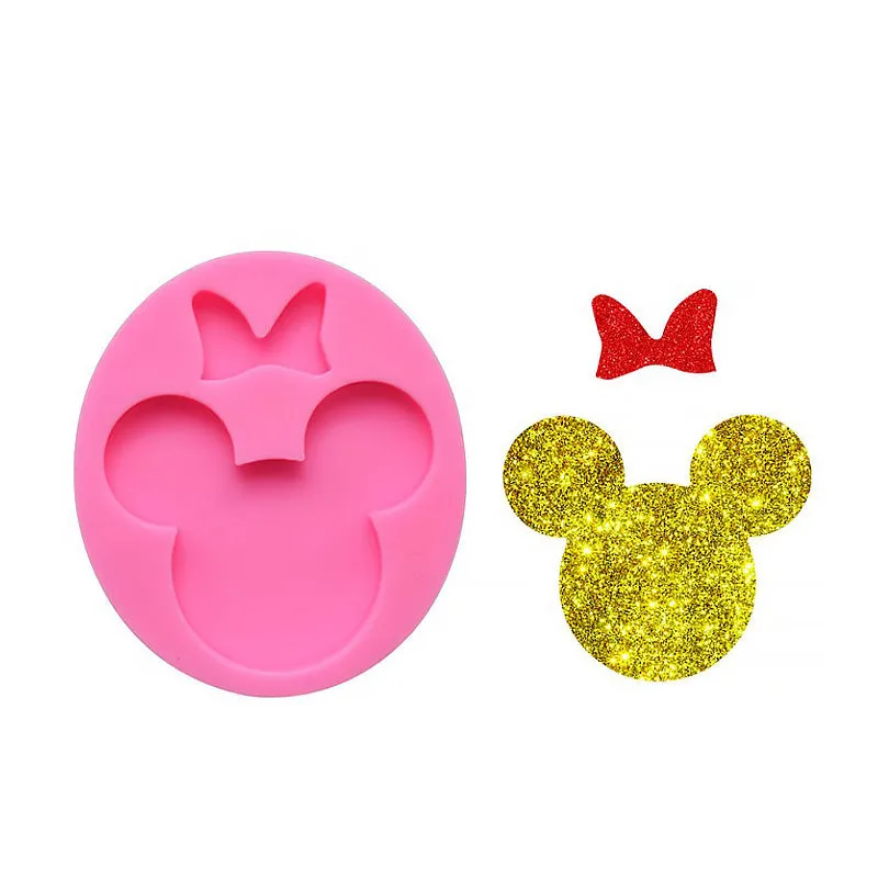 1 Piece Adorable Minnie Mouse Mold, Silicone Mouse With Bow Mold For Keychain, Keychain Mold 10336150