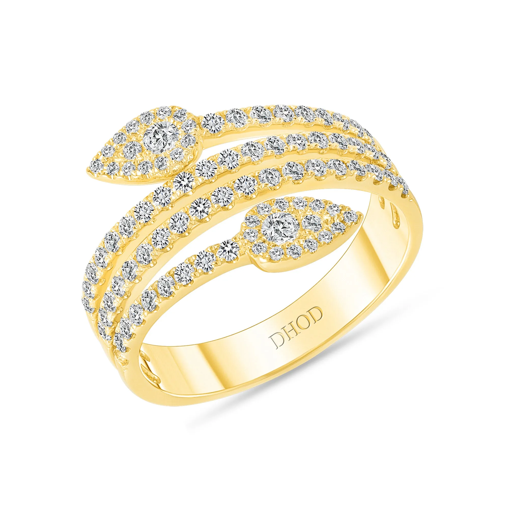 14K Gold Diamond Leaf Ring