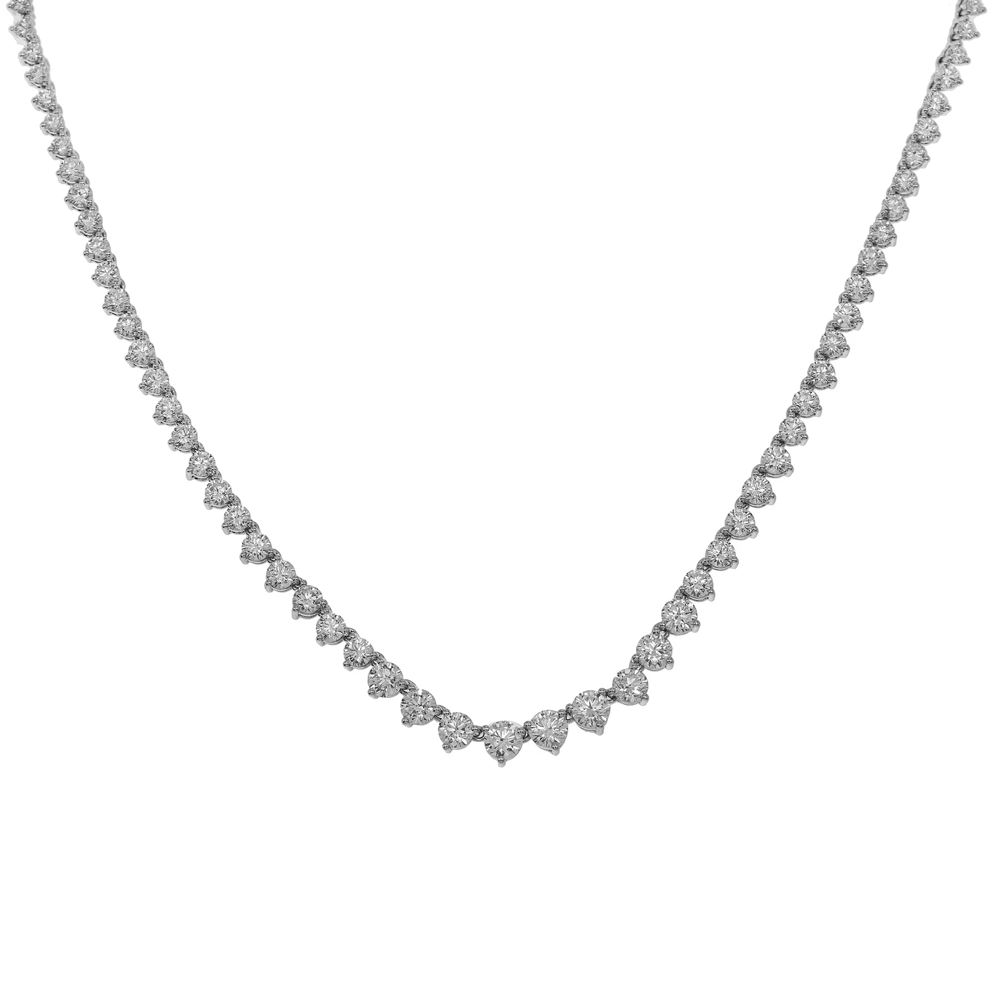 14K White Gold & Diamond Solitaire Necklace (26.9gm)