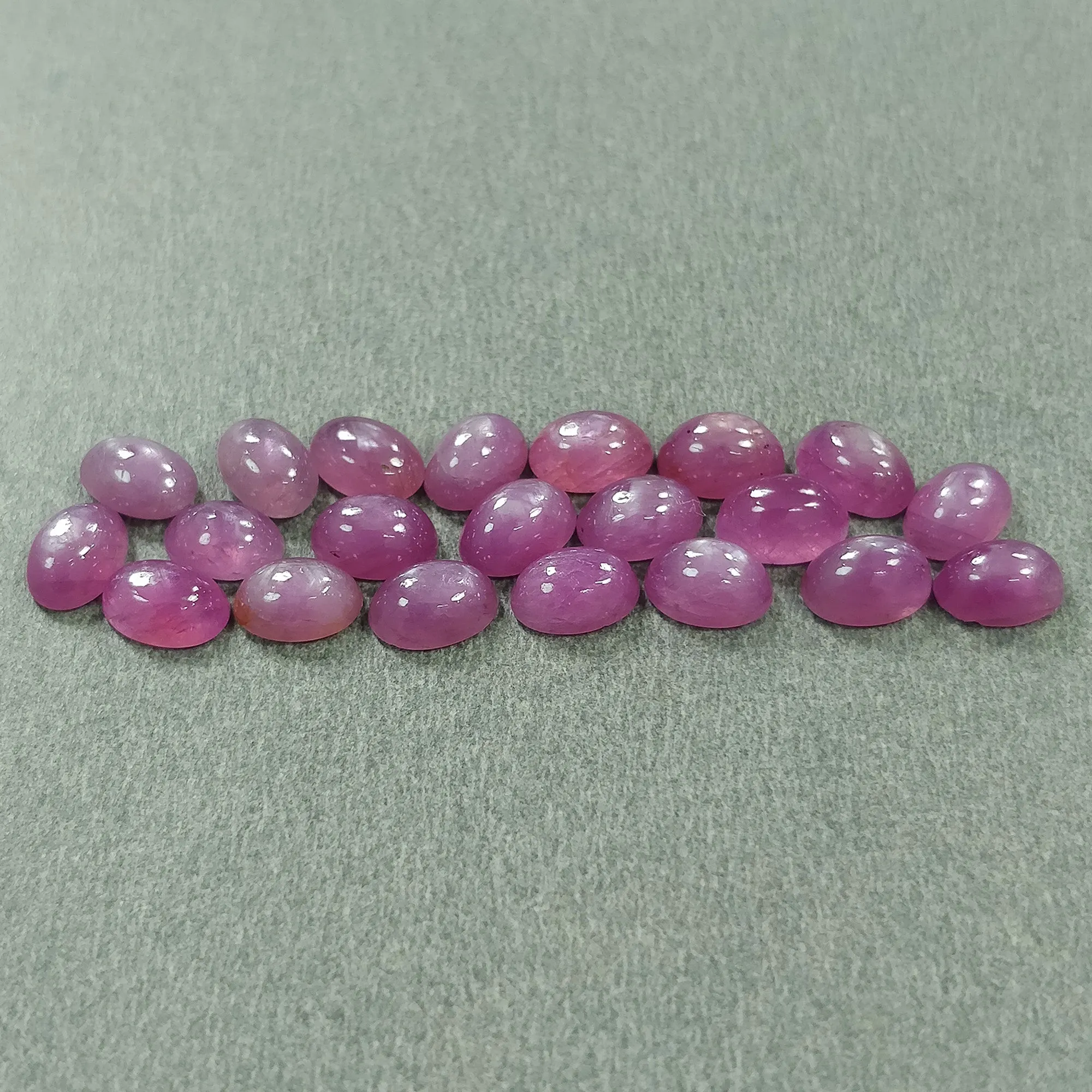 16.00cts Natural Untreated Raspberry Sheen PURPLE PINK SAPPHIRE Gemstone September Birthstone Oval Shape Cabochon 6*4mm 21pcs Lot For Jewelry