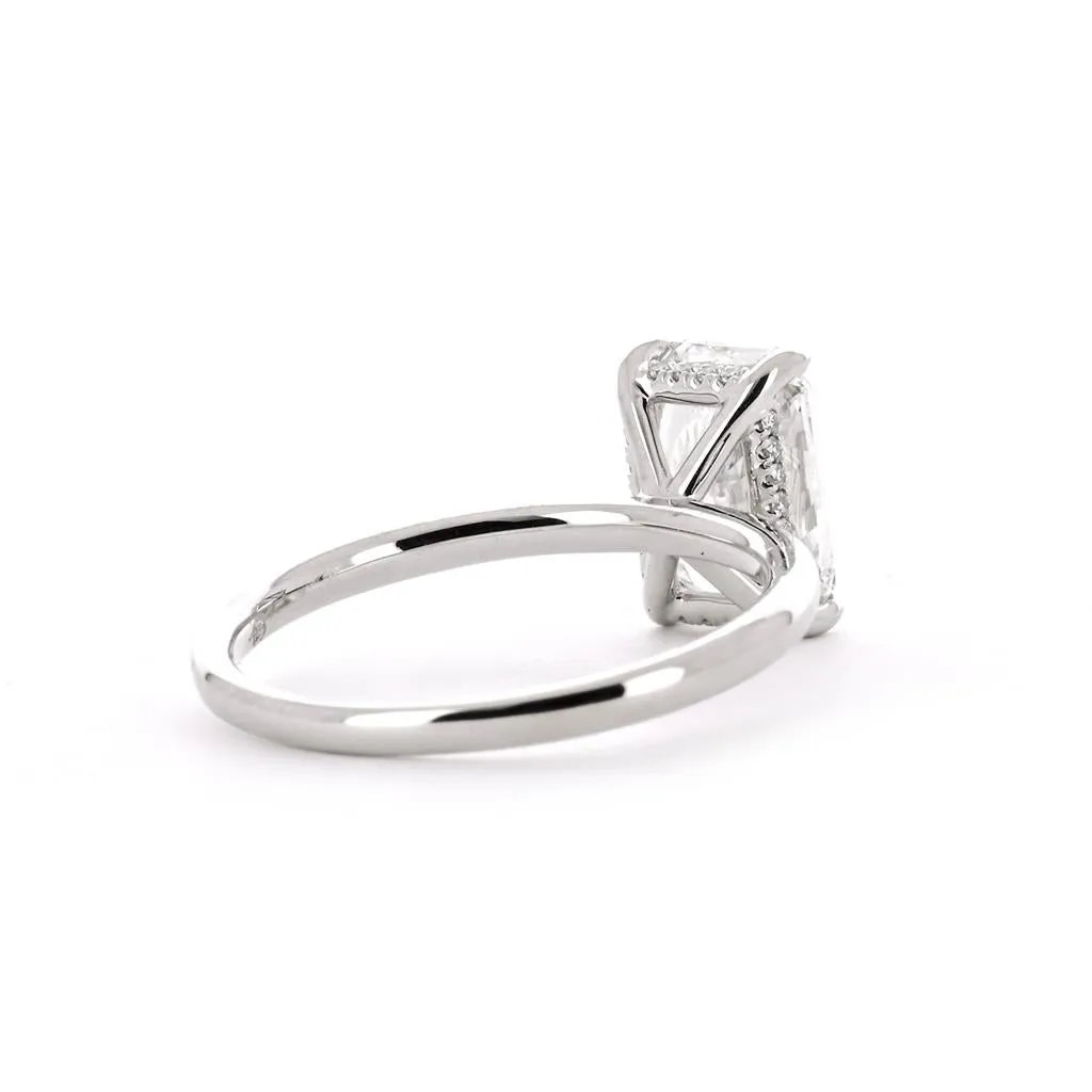 1.63ctw Radiant Lab Grown Diamond Engagement Ring, Hidden Halo - 14K White Gold