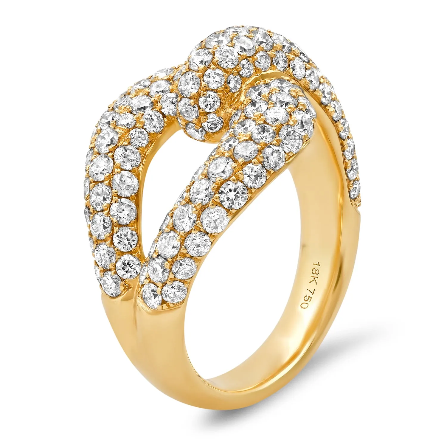 18K YG Love Knot Diamond Ring