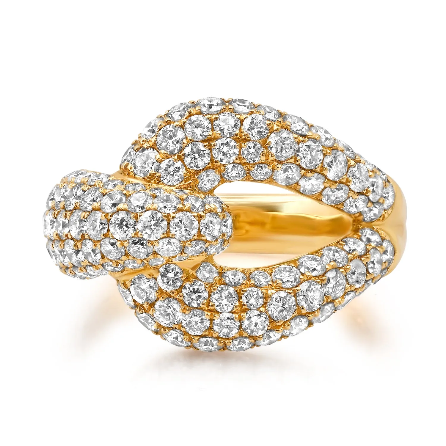 18K YG Love Knot Diamond Ring