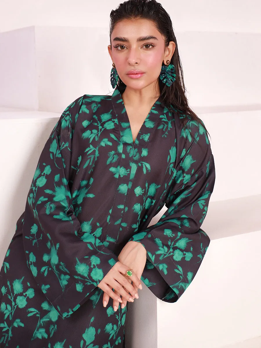 1pc - Stitched Basic Printed Lawn Silk Shirt