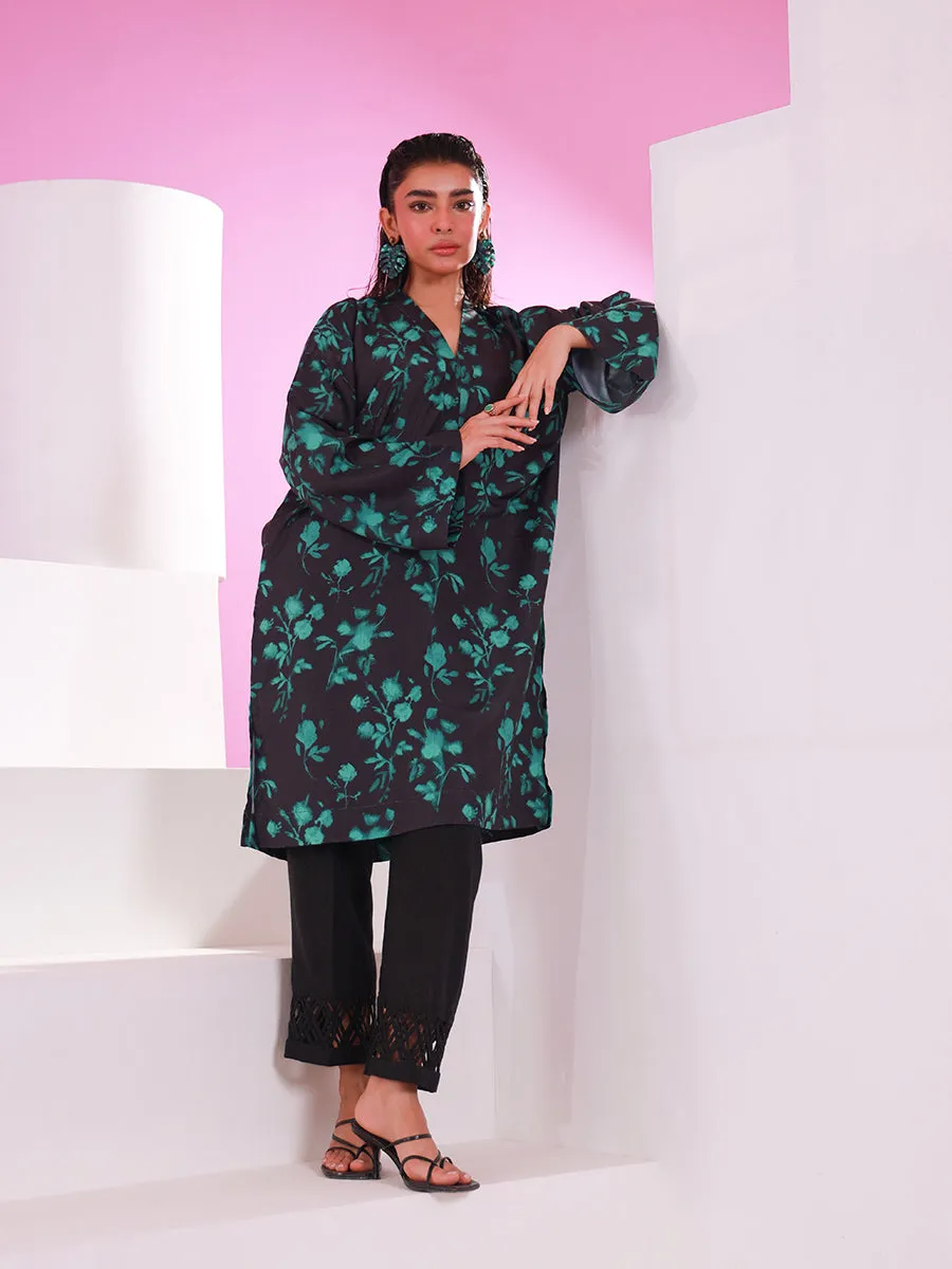 1pc - Stitched Basic Printed Lawn Silk Shirt