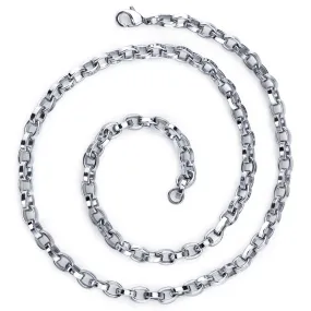 20 Inch Stainless Steel Rolo Link Chain Necklace