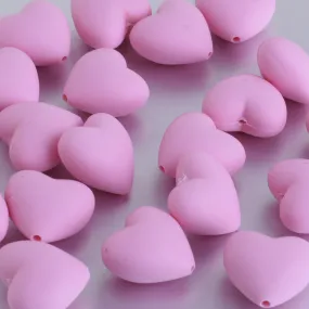 20*19*12MM Heart Silicone Beads 100% Food Grade Silicone Beads BPA Free Sensory Beads diy Necklace bracelet pink 20pcs