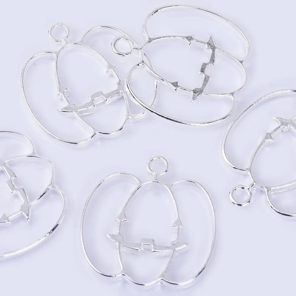 31*33*3mm Zinc alloy Resin Open Back Charm Open Frame Pumpkin Pendant resin bezel 10pcs