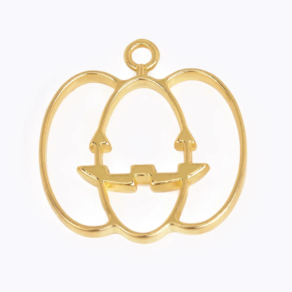 31*33*3mm Zinc alloy Resin Open Back Charm Open Frame Pumpkin Pendant resin bezel 10pcs