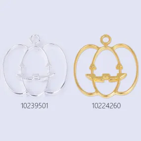 31*33*3mm Zinc alloy Resin Open Back Charm Open Frame Pumpkin Pendant resin bezel 10pcs