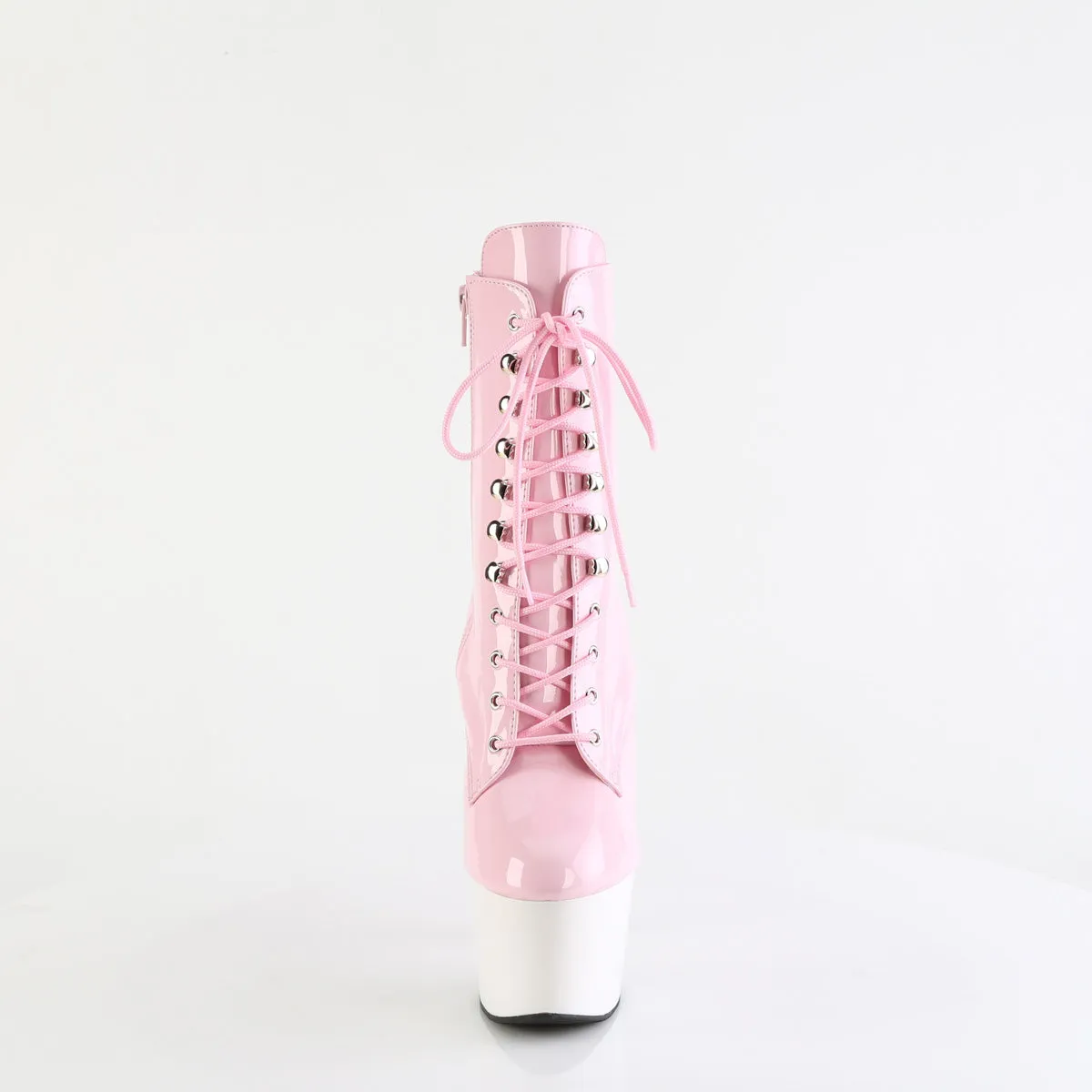 7 Inch Heel ADORE-1020 Baby Pink Patent-White