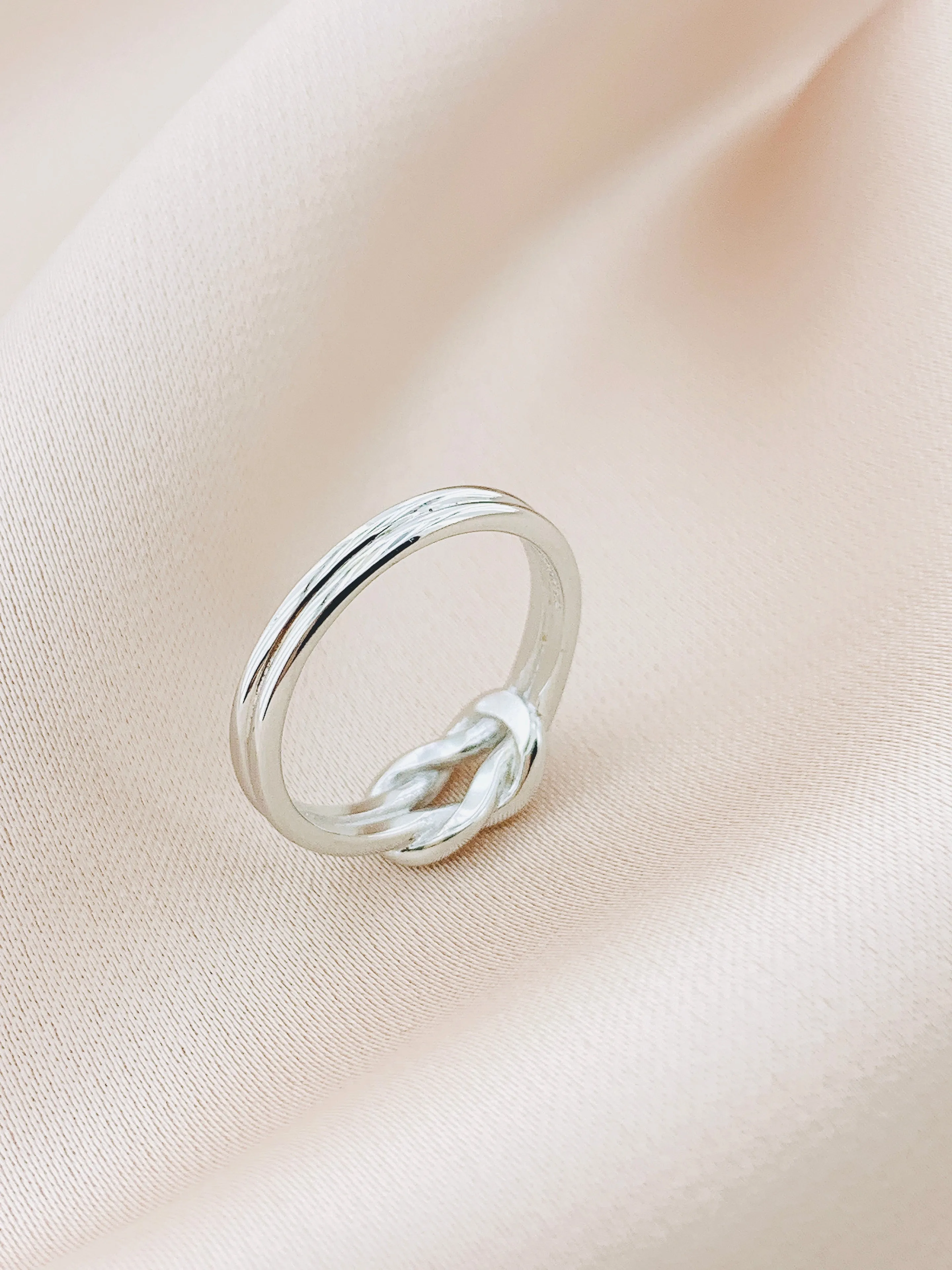 925 Silver Love Knot Plain Ring