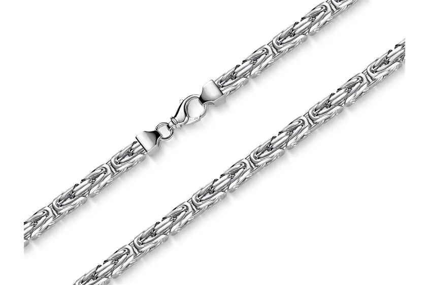 925 Sterling Silver Byzantine Chain - Square