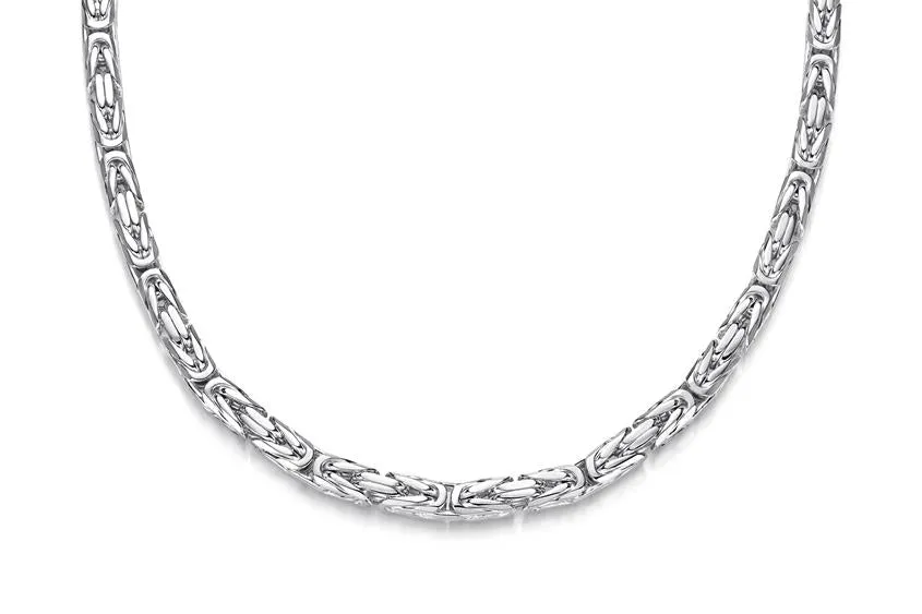 925 Sterling Silver Byzantine Chain - Square