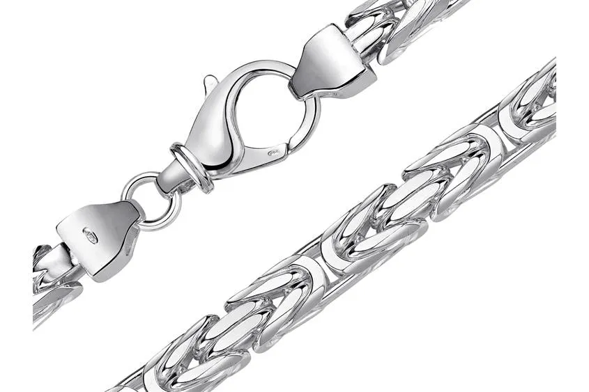 925 Sterling Silver Byzantine Chain - Square