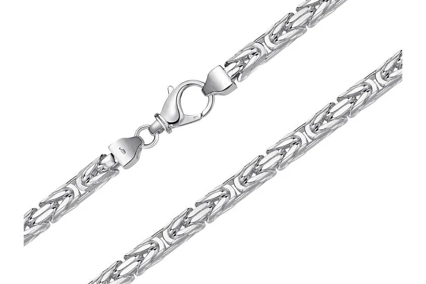 925 Sterling Silver Byzantine Chain - Square