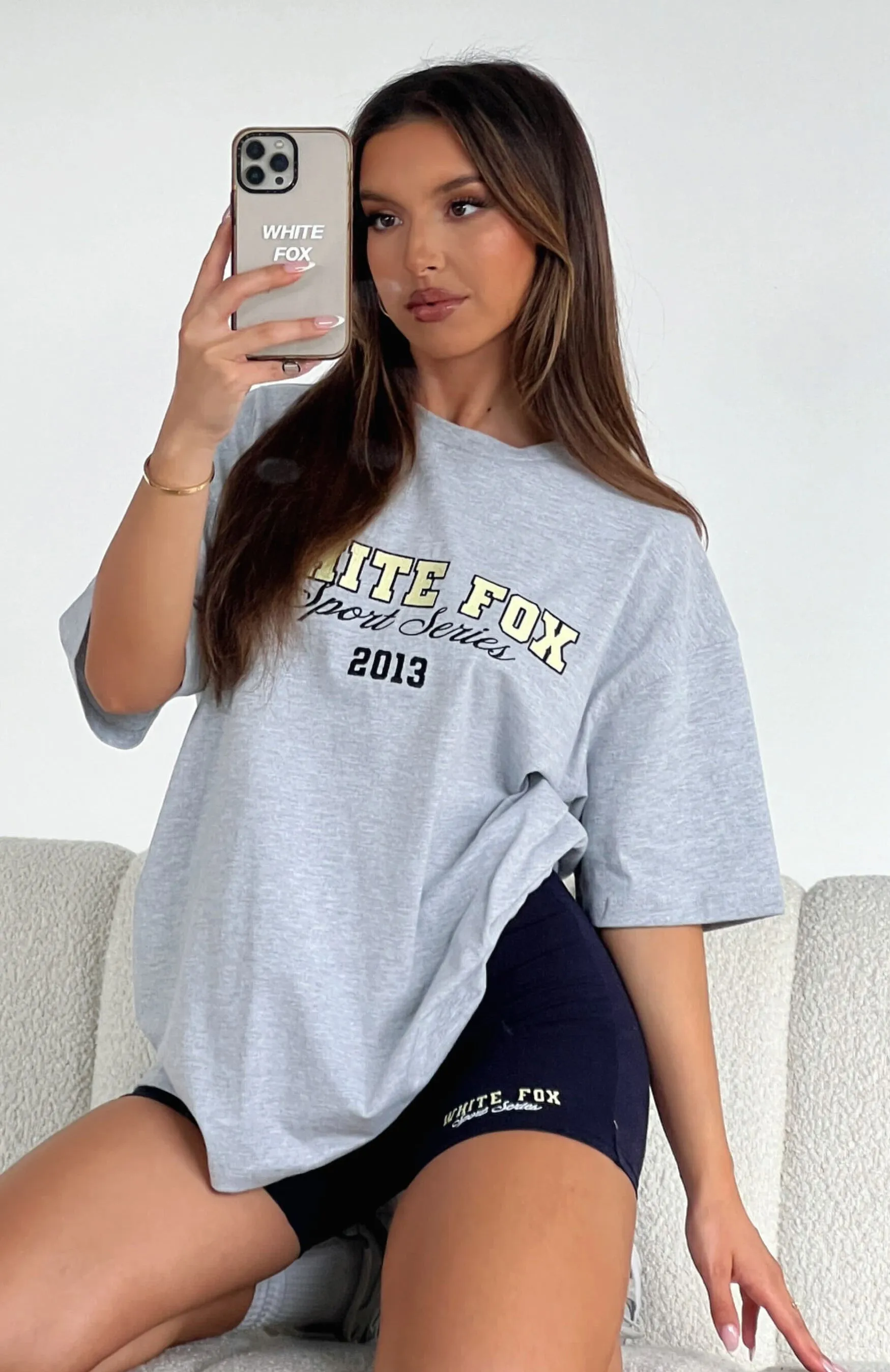 A Power Move Oversized Tee Grey Marle