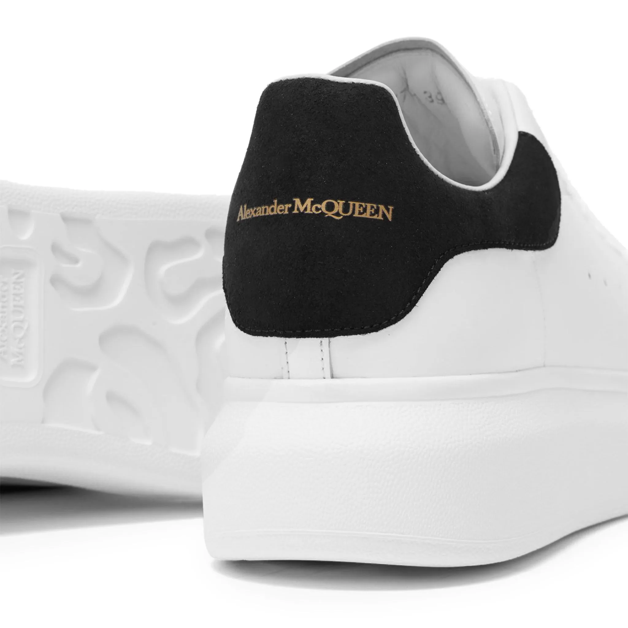 Alexander Mcqueen Raised Sole White Black Suede Sneaker