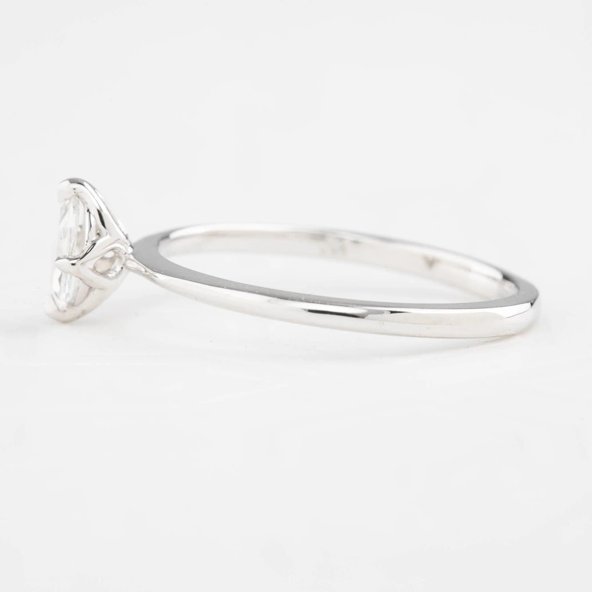 Alice Ring, 0.33ct Oval Rose Cut Diamond, 14K White Gold (One of a kind)