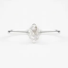 Alice Ring, 0.33ct Oval Rose Cut Diamond, 14K White Gold (One of a kind)