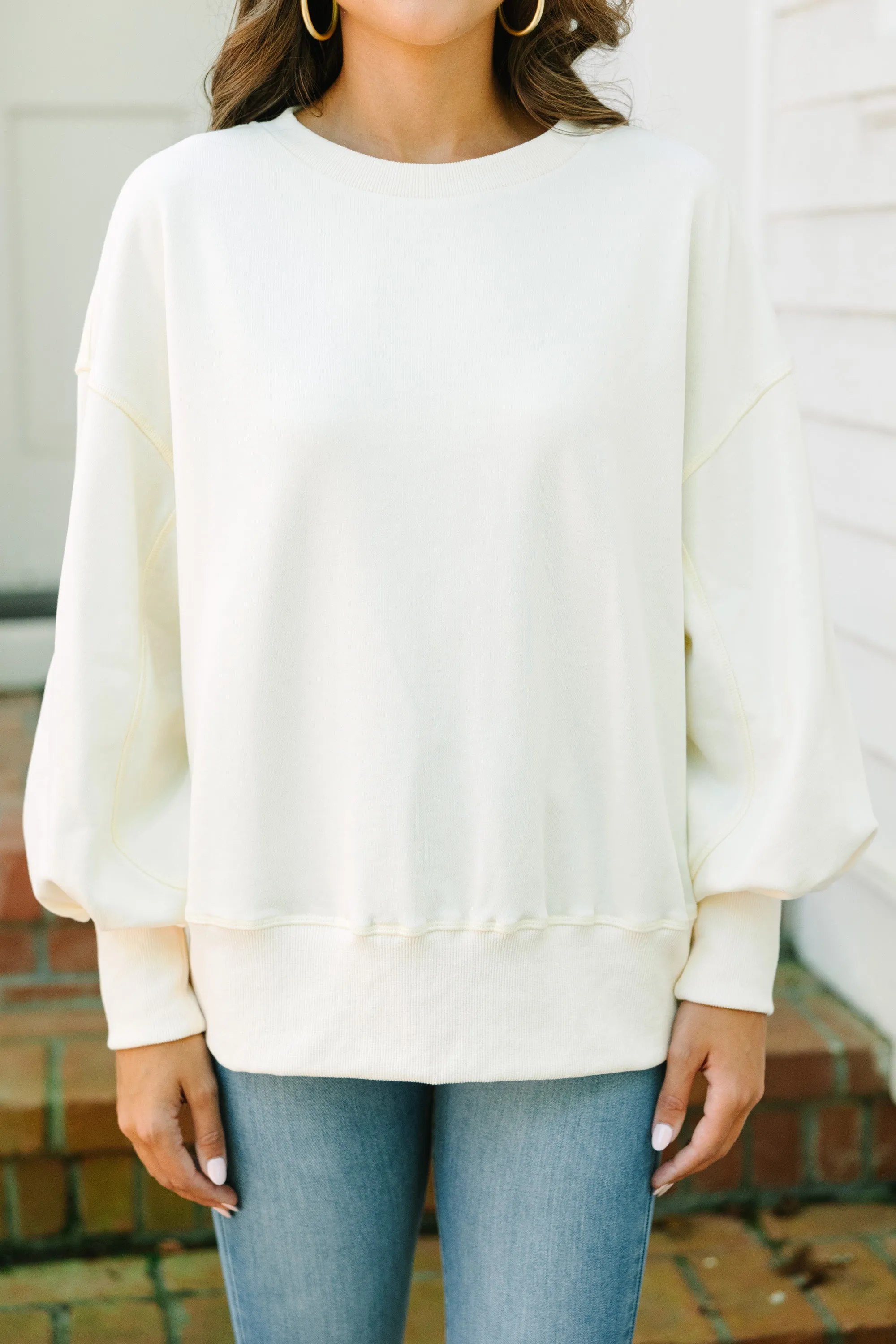 All The Facts Cream White Pullover