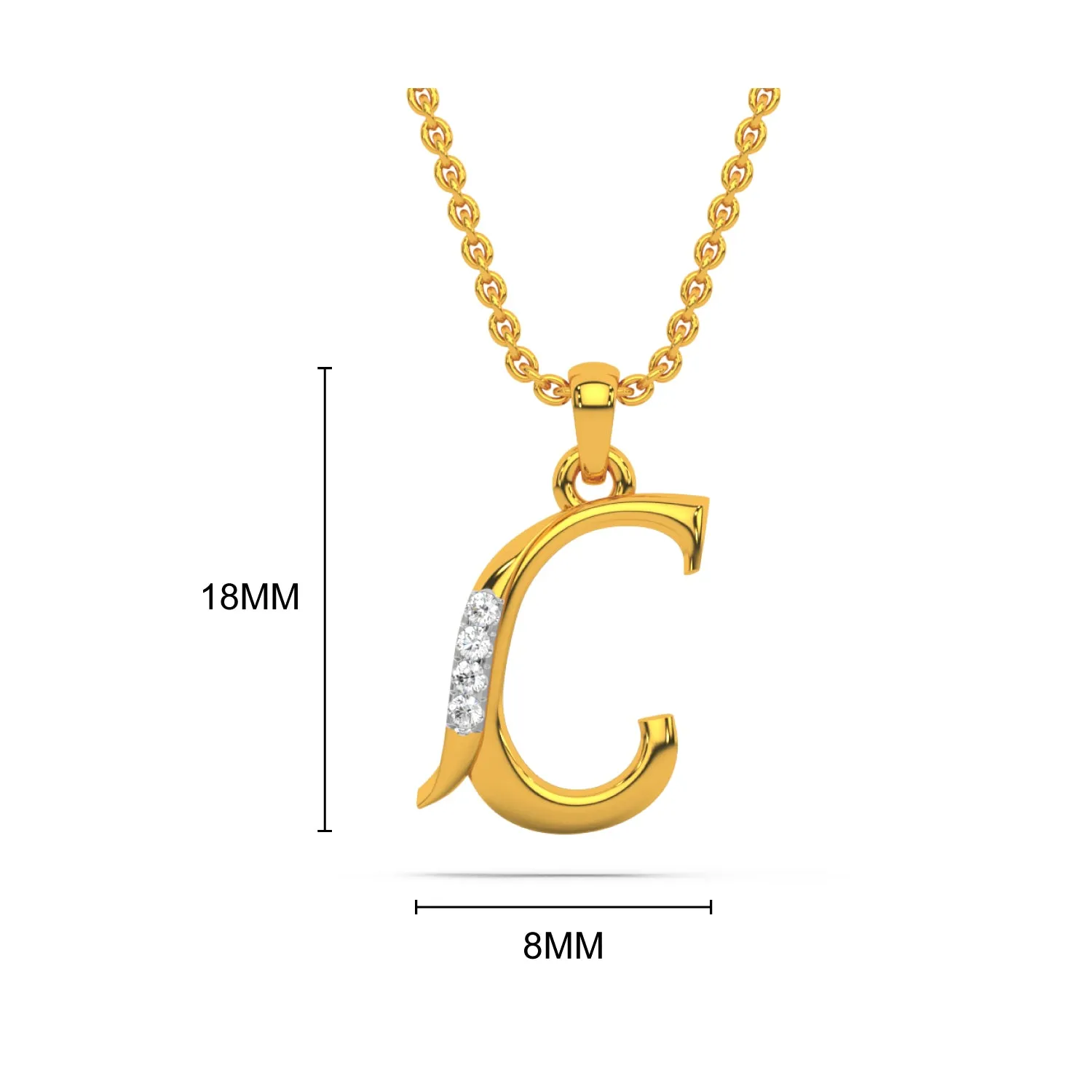 Alphabet C  Unisex Pendant