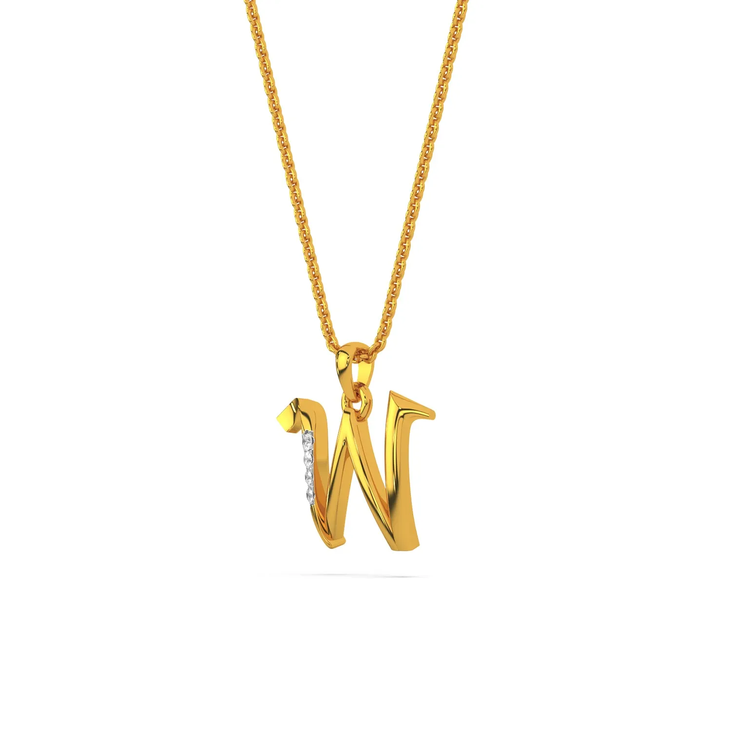 Alphabet W  Unisex Pendant