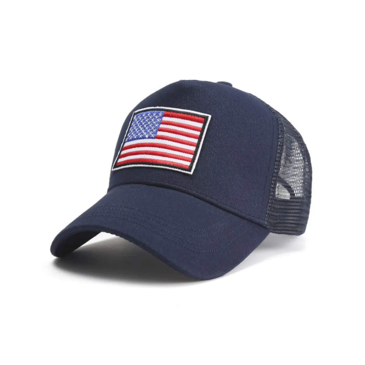 American Flag Trucker Hat With Adjustable Strap