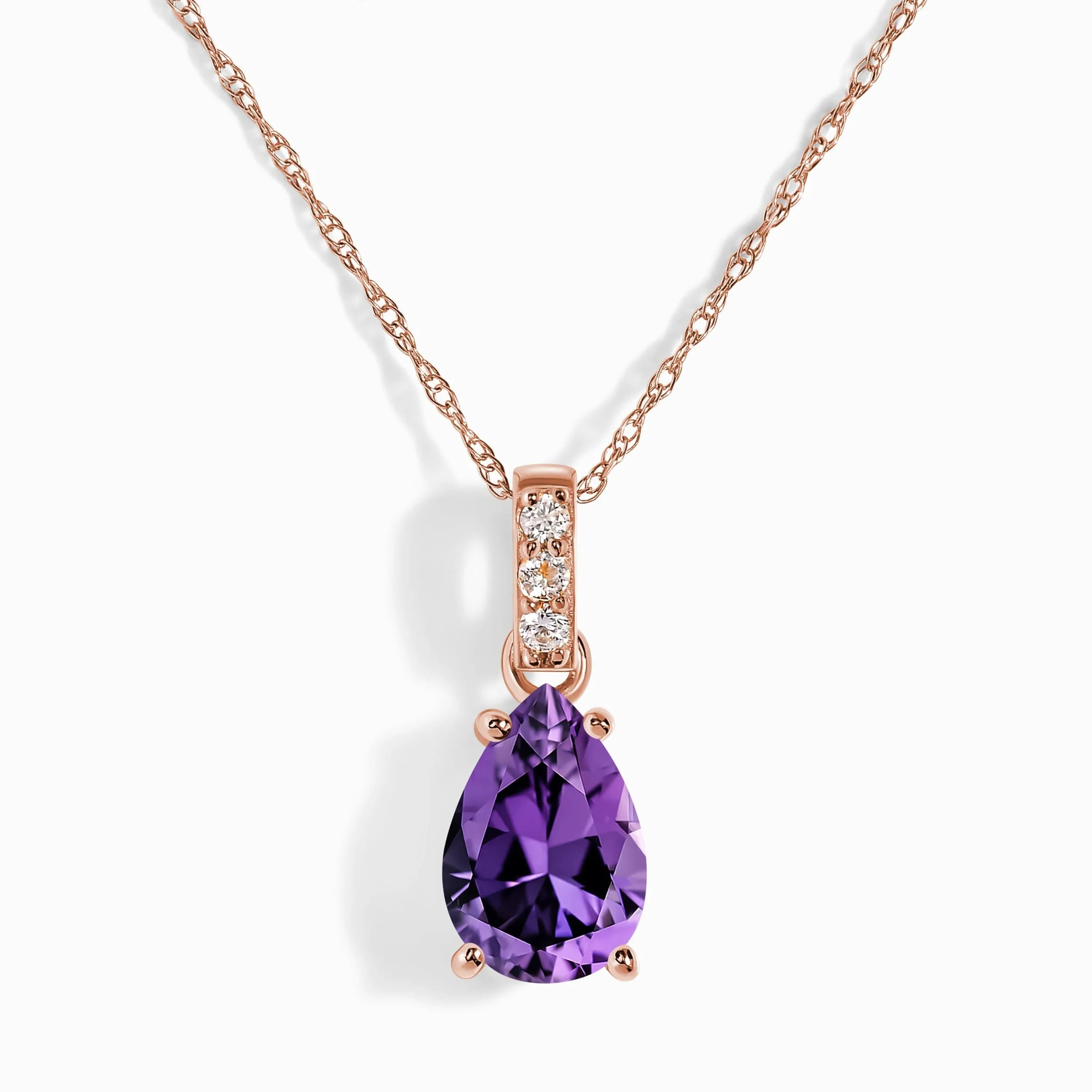 Amethyst Lab Diamond Necklace Sway - February Birthstone