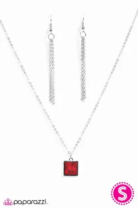 Anasazi Cliffs Red Stone Necklace - Paparazzi Accessories