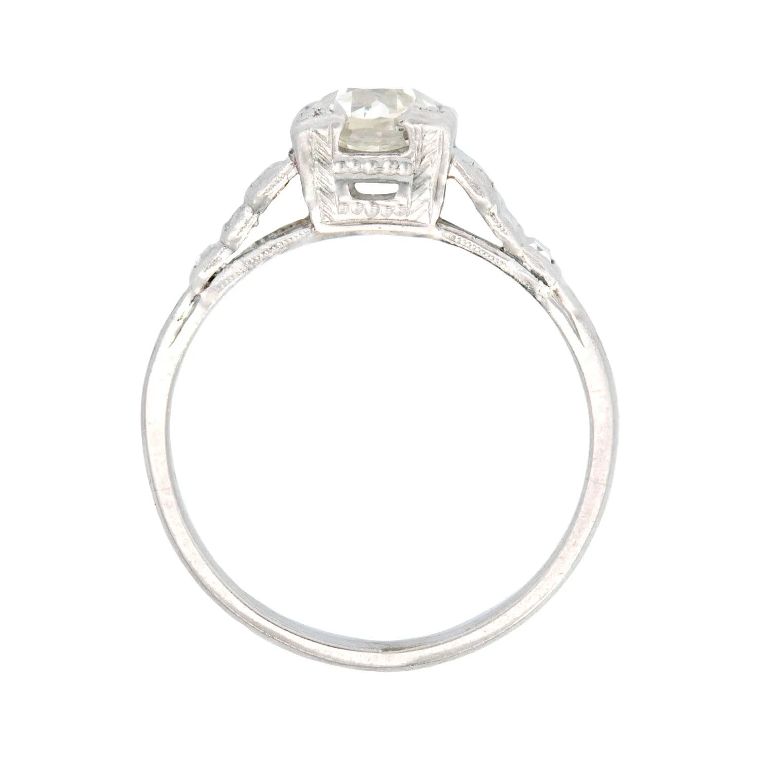 Art Deco Platinum Diamond Engagement Ring .70ct