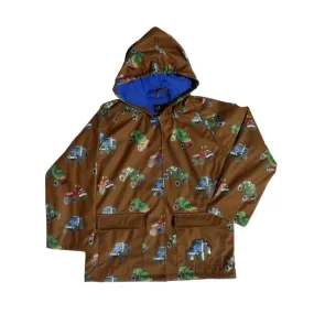 Baby Boys Brown Monster Truck Rain Coat 1T