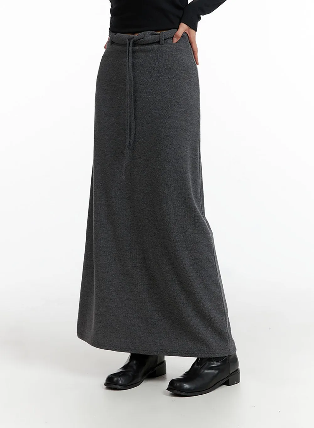 Basic Banded Maxi Skirt IF402