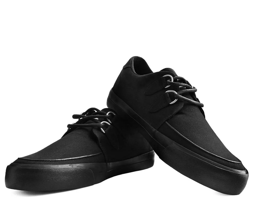 Black Basic Twill D-Ring Sneaker