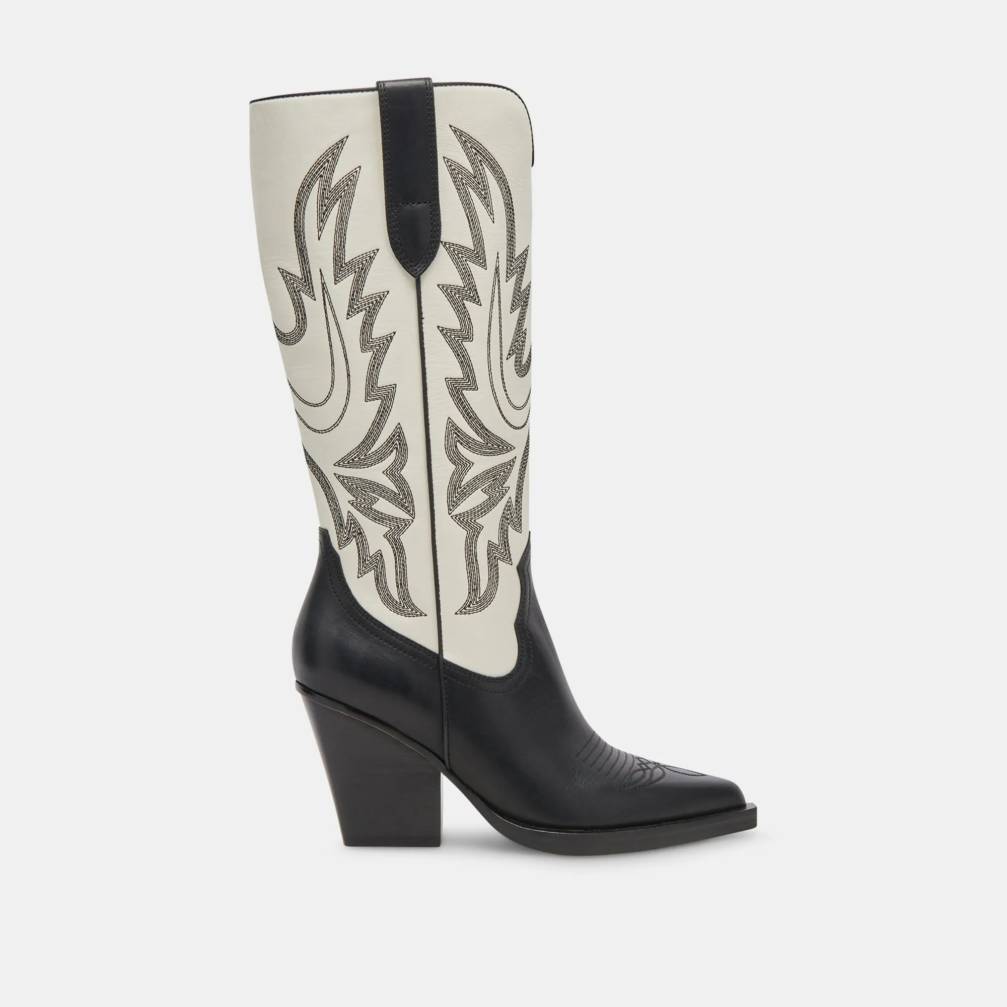 BLANCH BOOTS BLACK WHITE LEATHER - re:vita