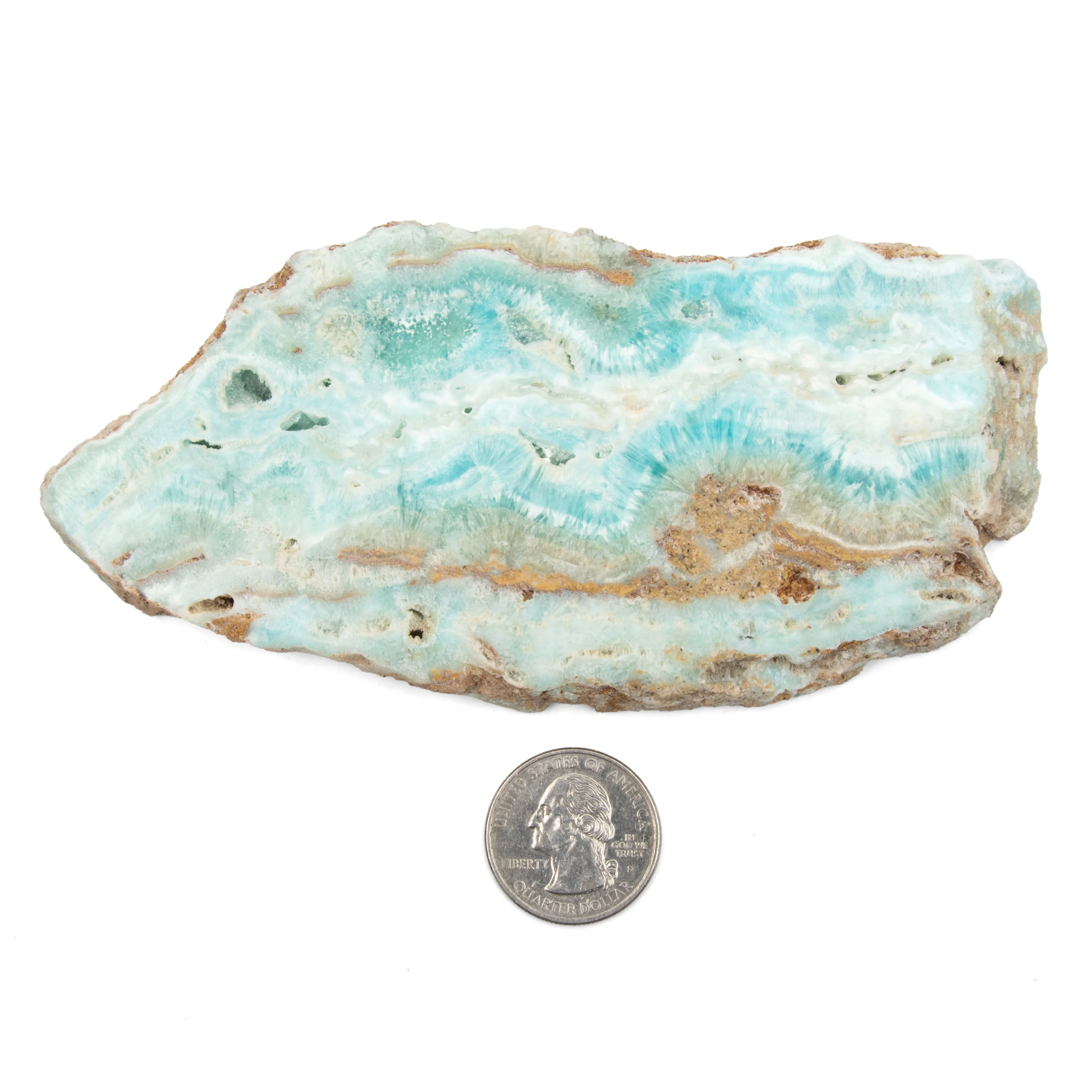 Blue Aragonite, Polished Slate