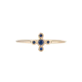 Blue Sapphire Flora Ring