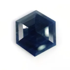 BLUE SAPPHIRE Gemstone Step Cut : 21.80cts Natural Untreated Unheated Sapphire Hexagon Shape 22*19mm (With Video)