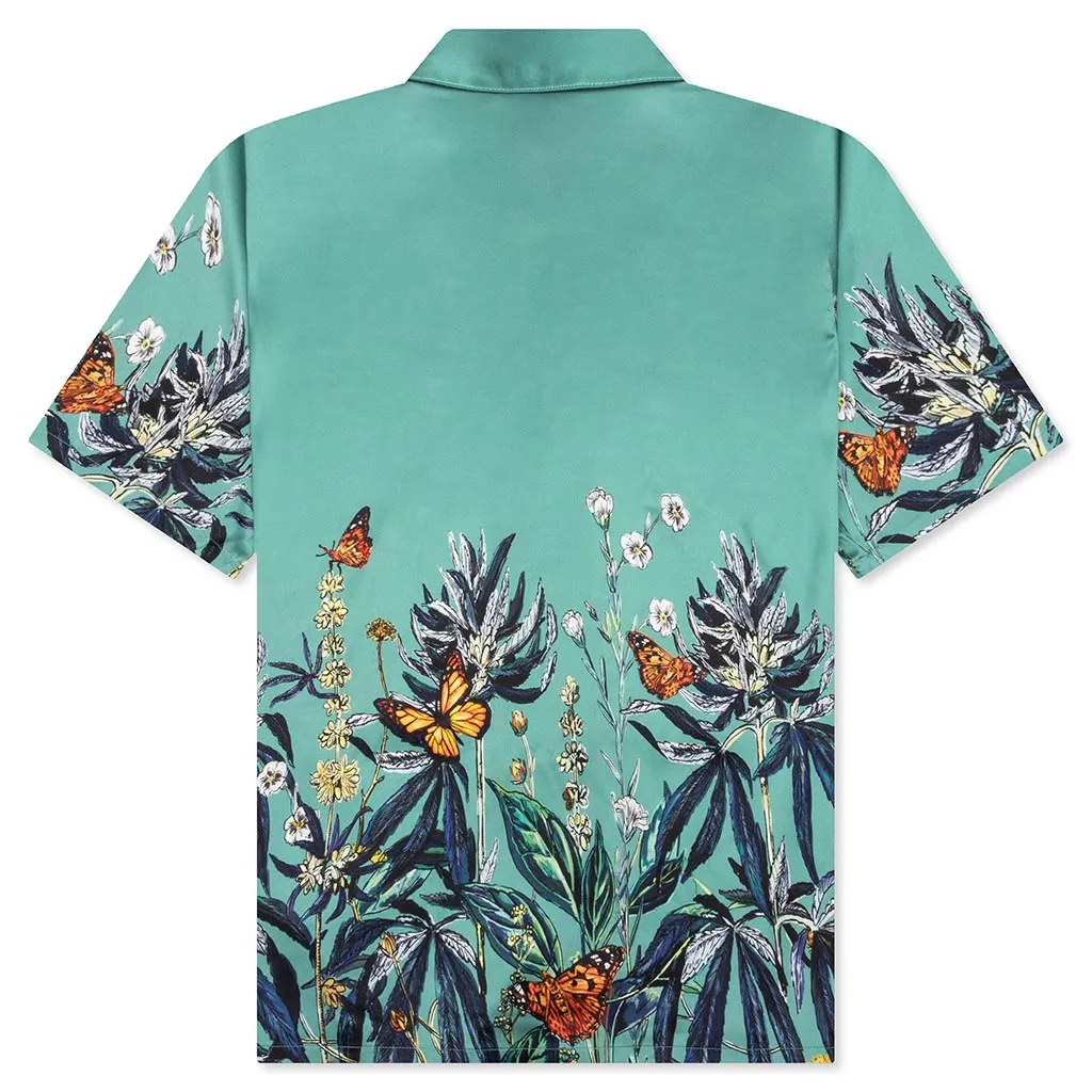 Botanical Silk S/S Shirt - Ocean Botanical