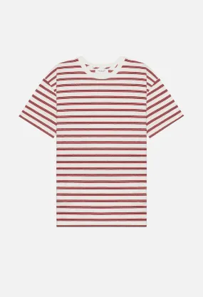 Boucle Border Tee / Ivory X Red