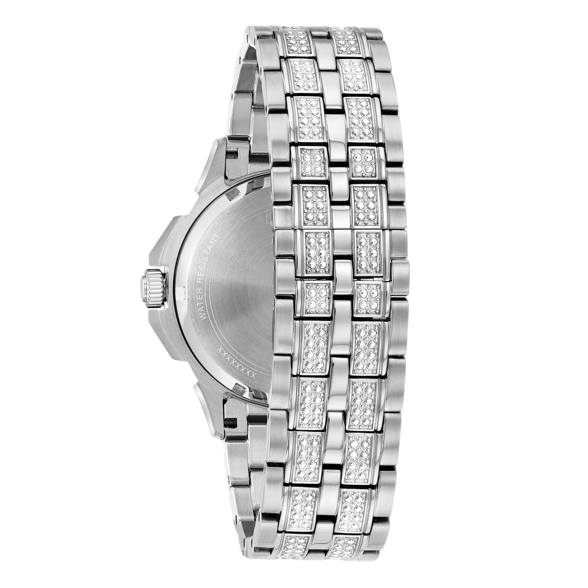 BULOVA OCTAVA SILVER DIAMOND STAINLESS STEEL CRYSTAL WATCH