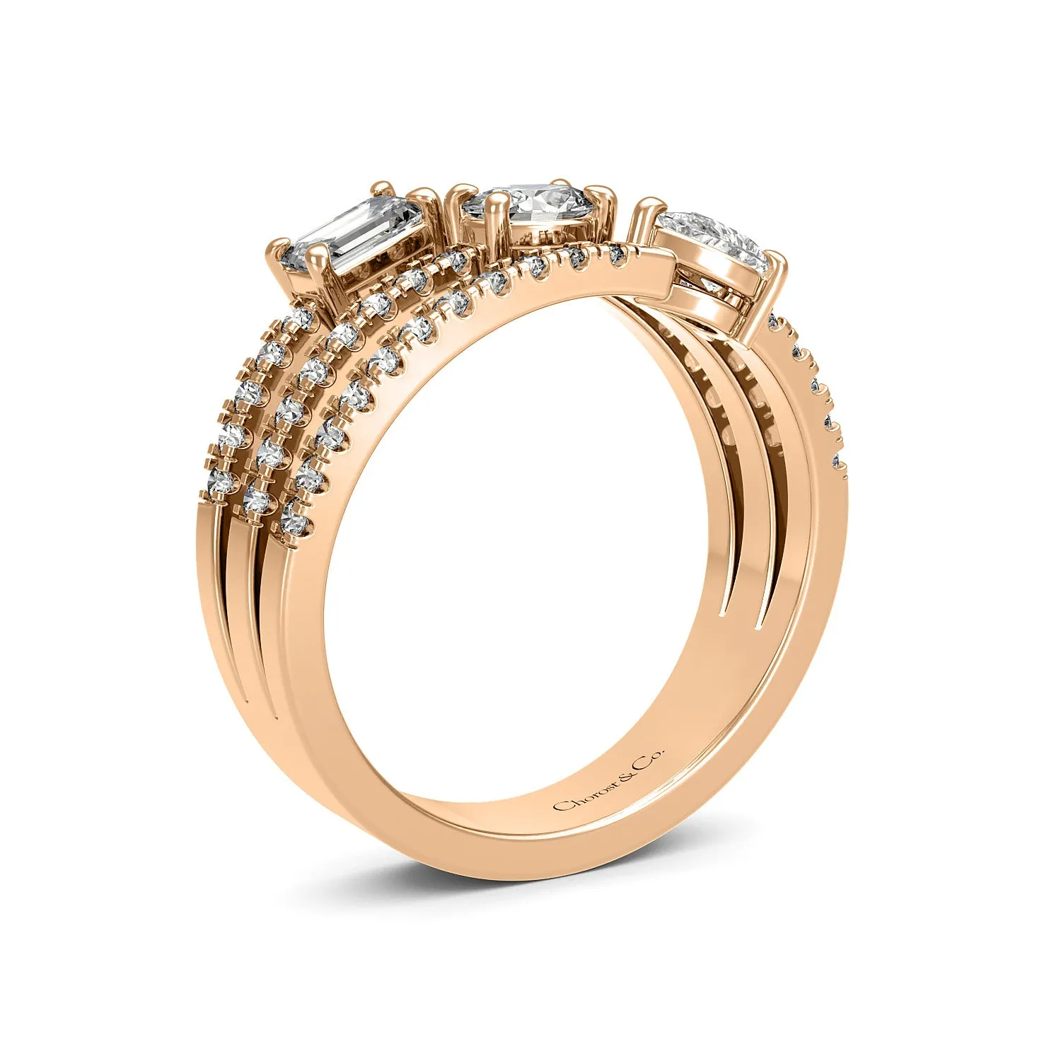 Chorost & Co. Private Collection 14K Rose Gold 1.00ct Diamond Multi Stone Ring