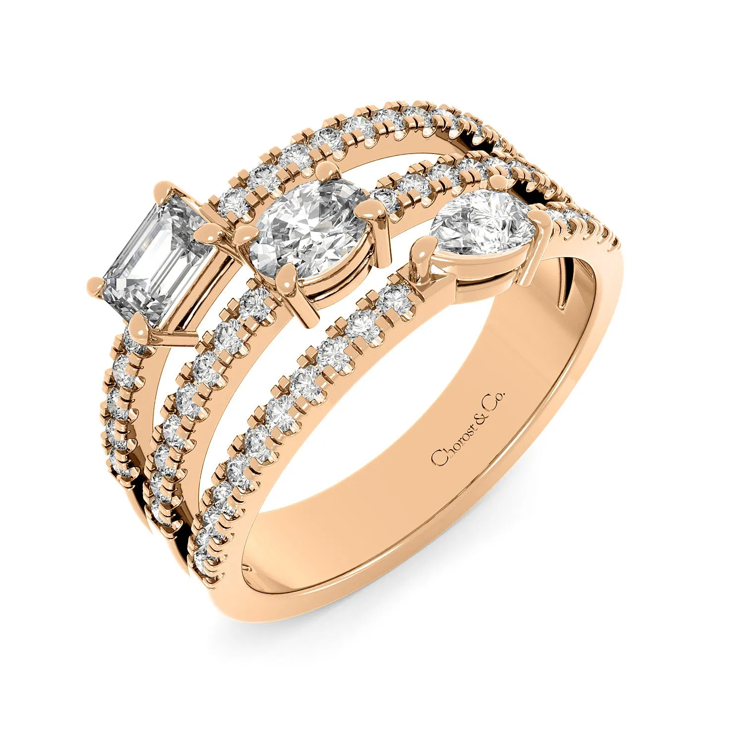 Chorost & Co. Private Collection 14K Rose Gold 1.00ct Diamond Multi Stone Ring