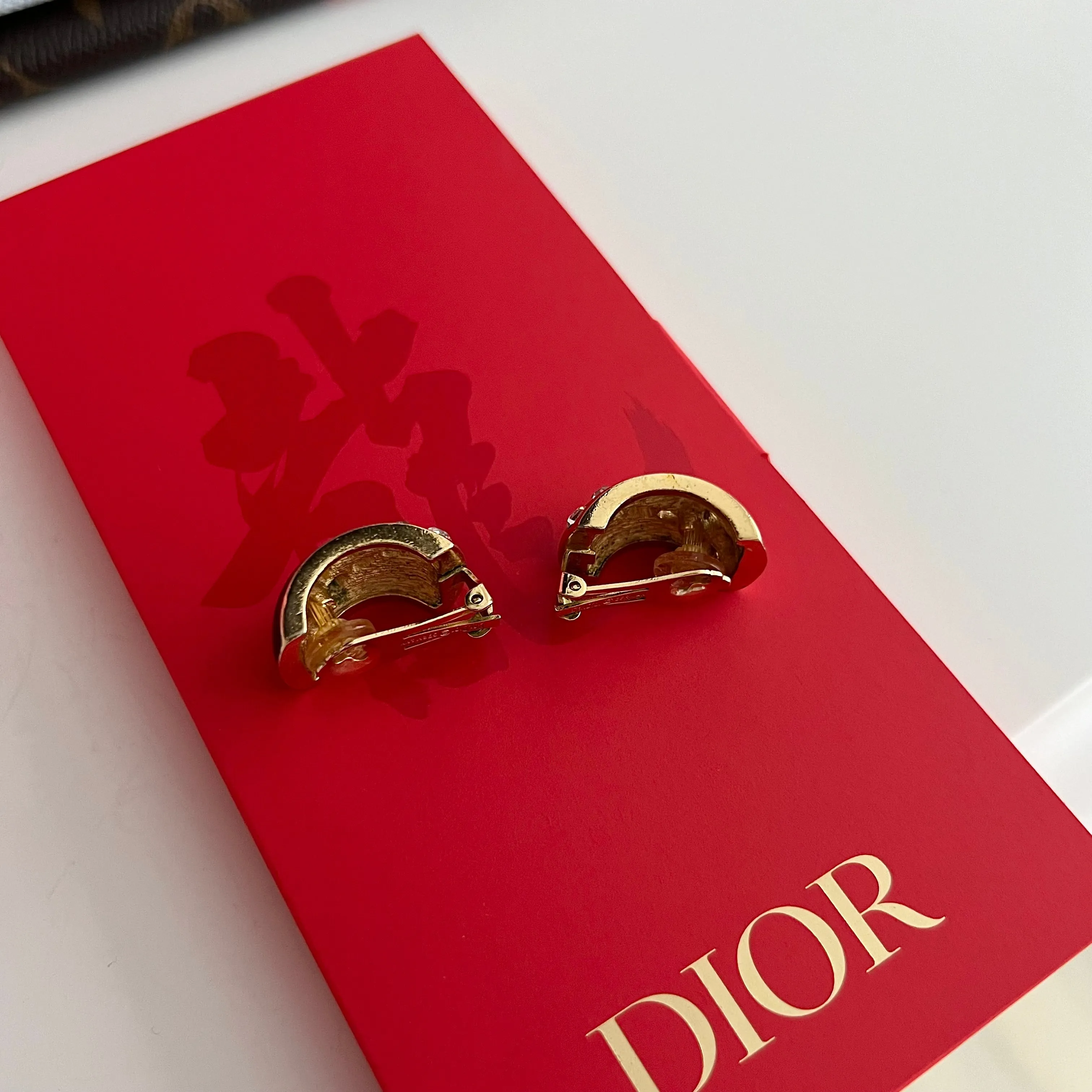 Christian Dior Art Deco Crystal clip on earrings