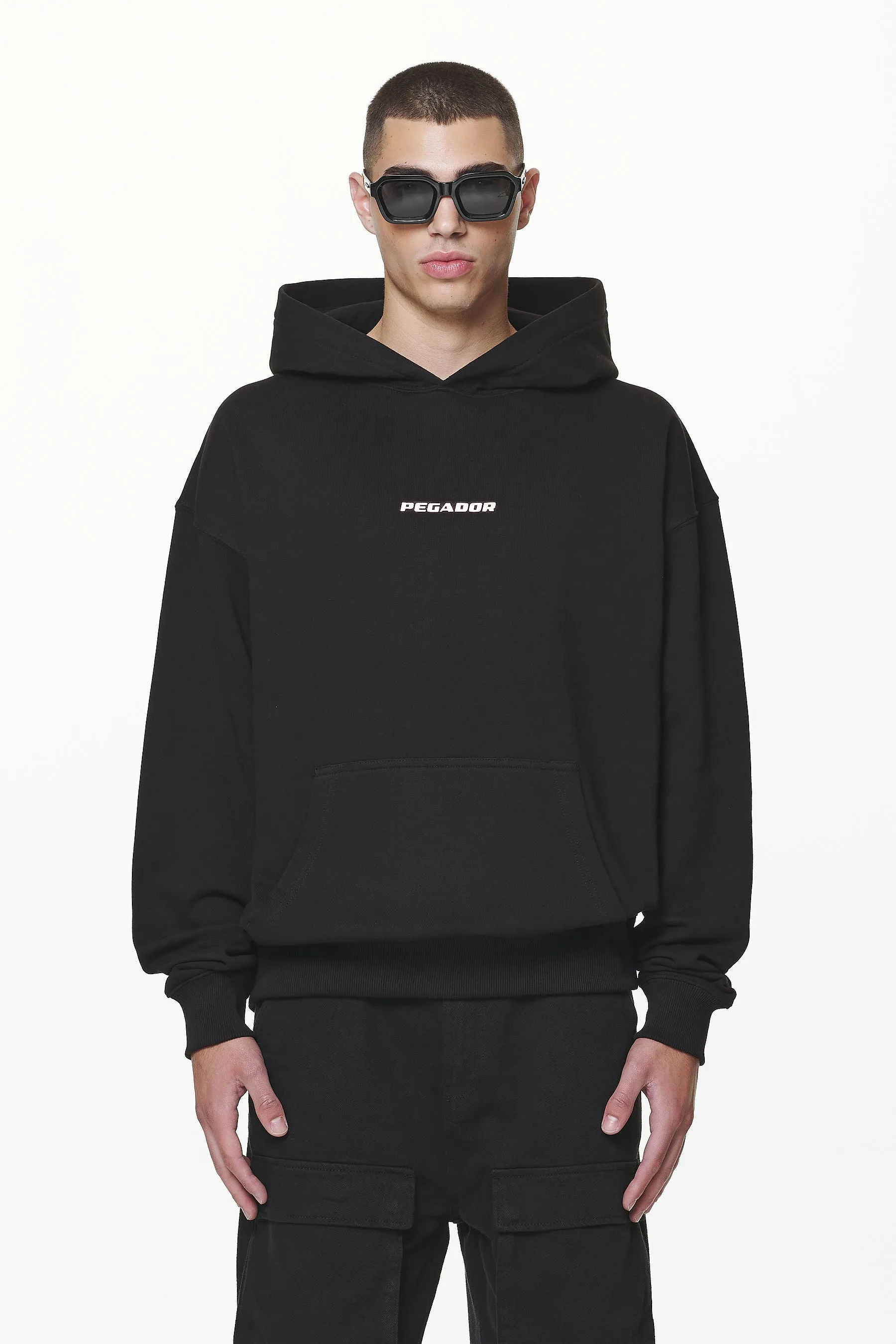 Colne Logo Oversized Hoodie Black