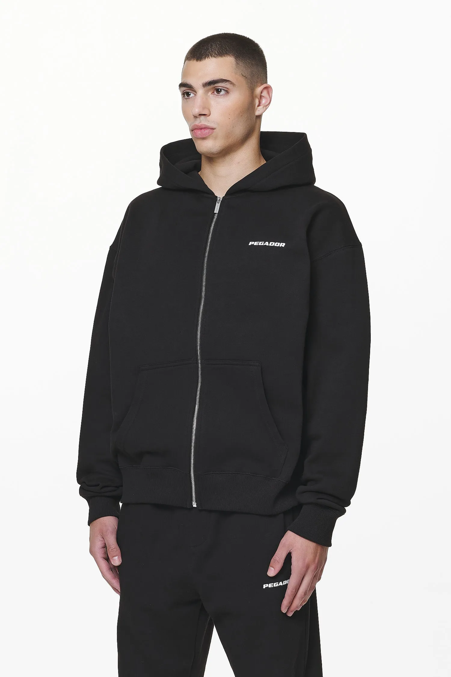 Colne Logo Oversized Sweat Jacket Black