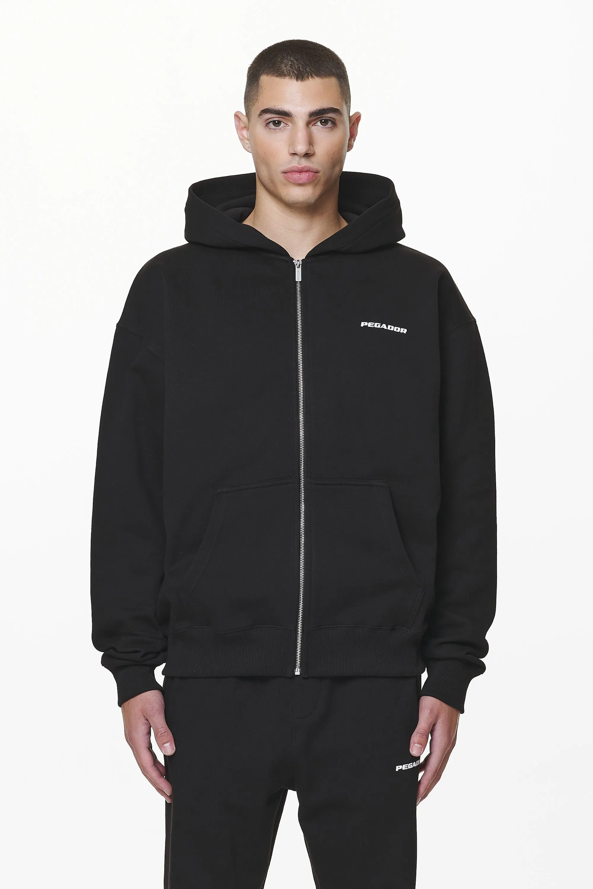 Colne Logo Oversized Sweat Jacket Black