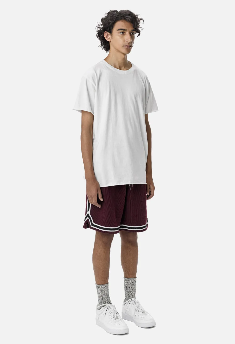 Corduroy Basketball Shorts / Burgundy