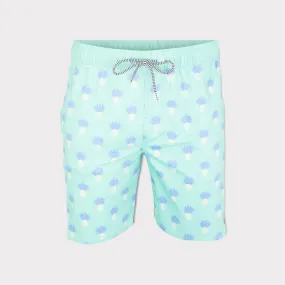 Cousin Skully Stretch Shorts Aqua