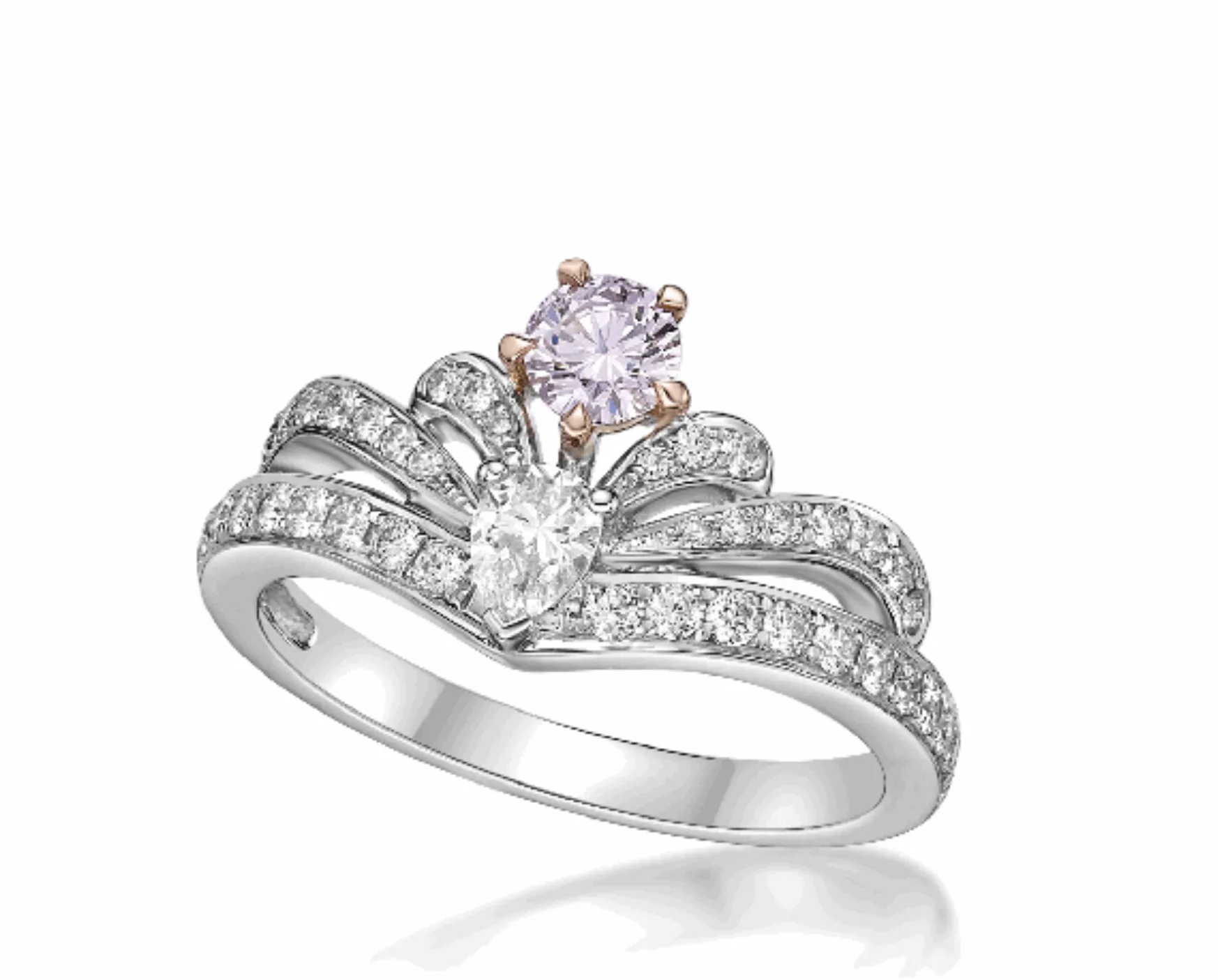 CROWN 1 Carat Pear Shaped Fancy Pink Diamond Engagement Ring GIA Certified by Mike Nekta NYC